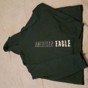 Boys Dark Green and White American Eagle Outfitter Hoodie
